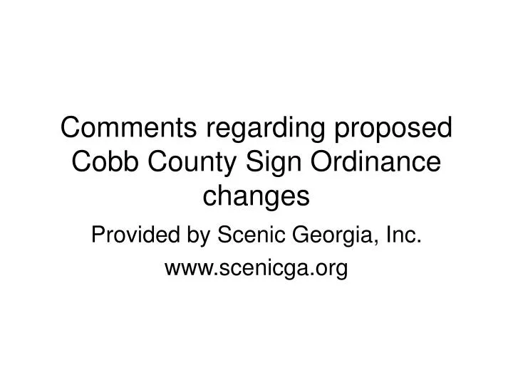 comments regarding proposed cobb county sign ordinance changes