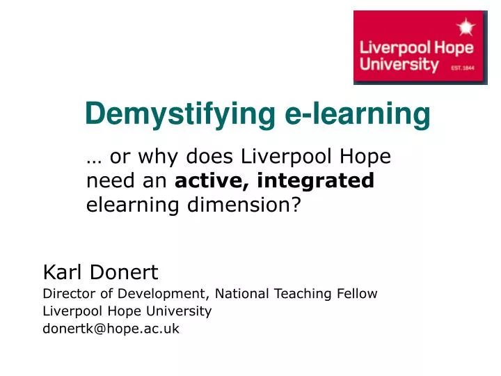demystifying e learning