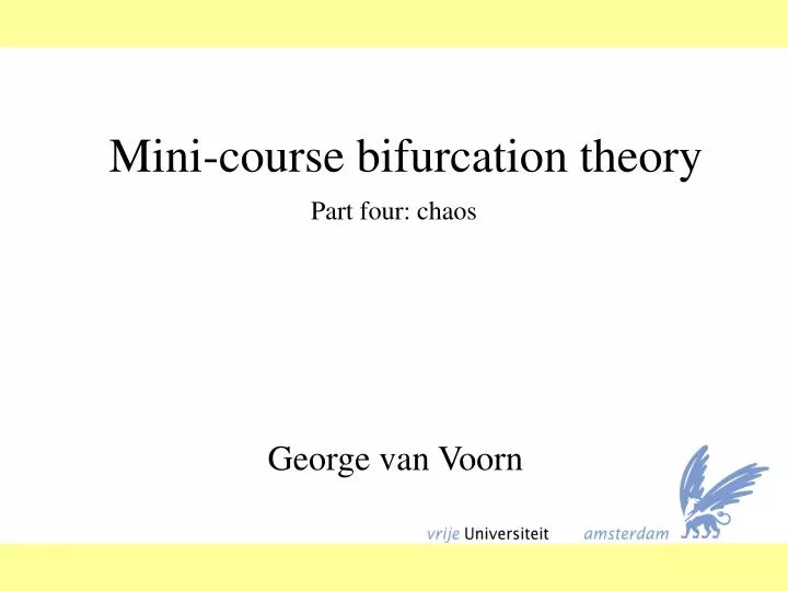 mini course bifurcation theory