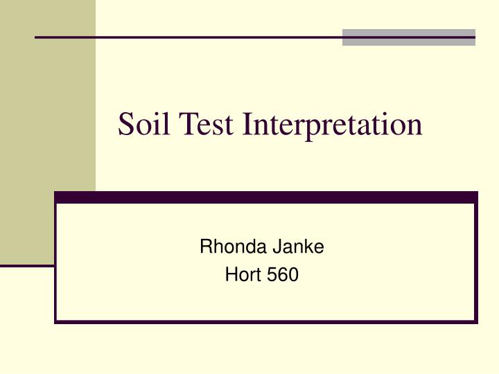 soil test interpretation