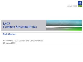 IACS Common Structural Rules