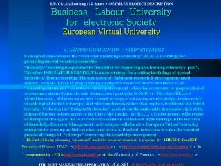 E.U. CALL e.Learning : 12. Annex 3 -DETAILED PROJECT DESCRIPTION Business Labour University for electronic Society