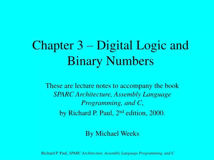 chapter 3 digital logic and binary numbers