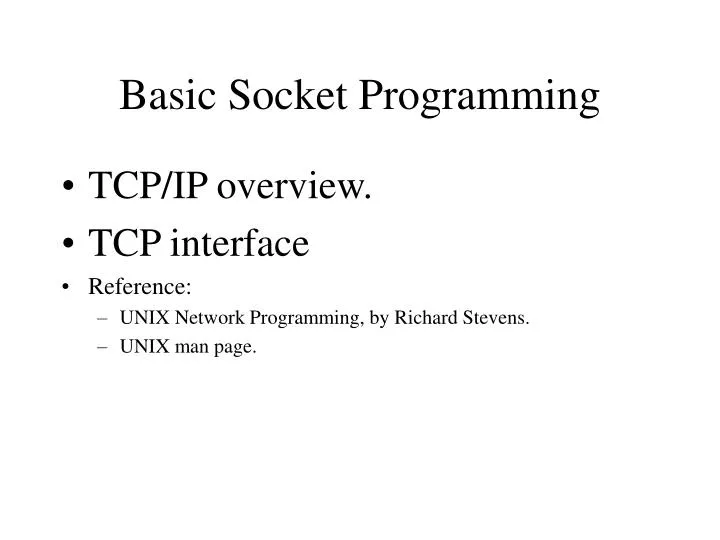 basic socket programming