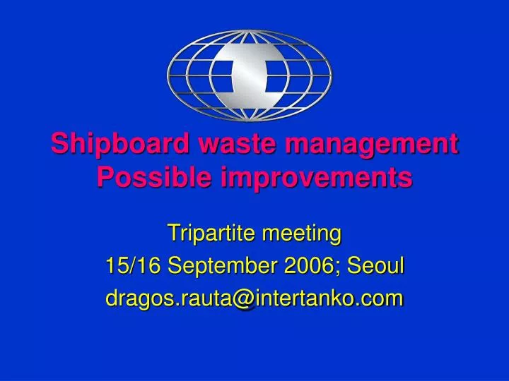 shipboard waste management possible improvements
