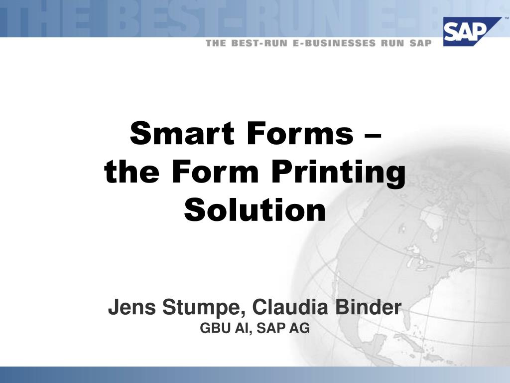 PPT - Smart Forms – the Form Printing Solution PowerPoint Presentation ...