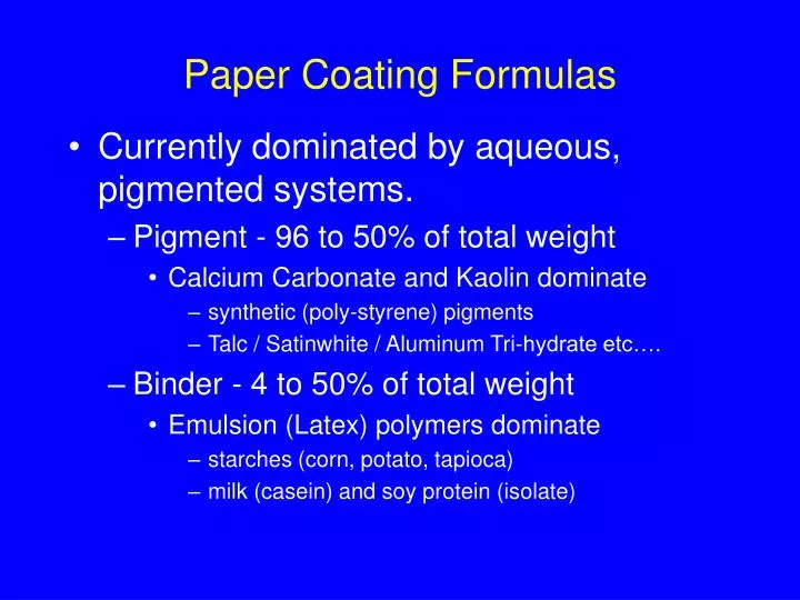 paper coating formulas