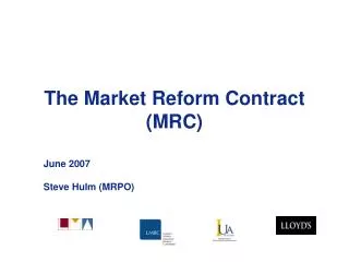 The Market Reform Contract (MRC)