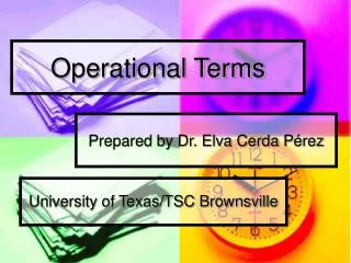 Operational Terms