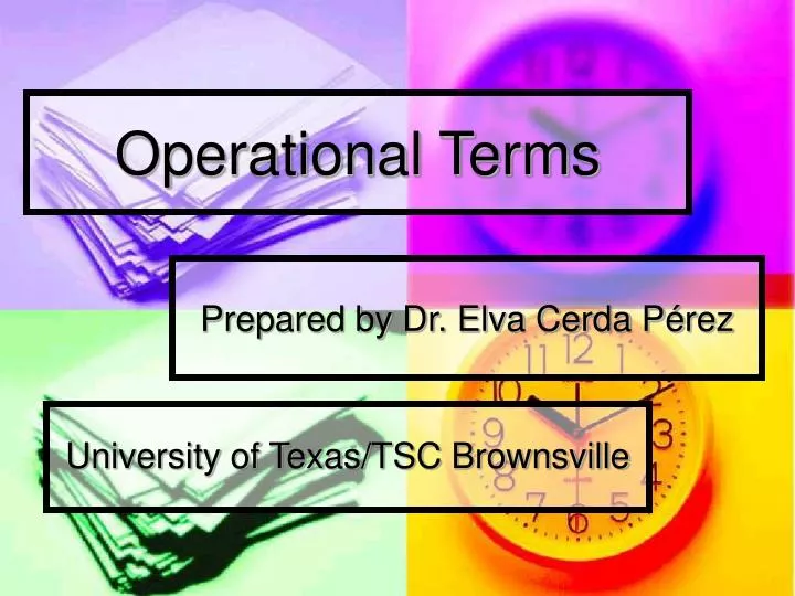operational terms