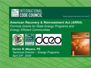 American Recovery &amp; Reinvestment Act (ARRA) Formula Grants for State Energy Programs and Energy Efficient Communiti