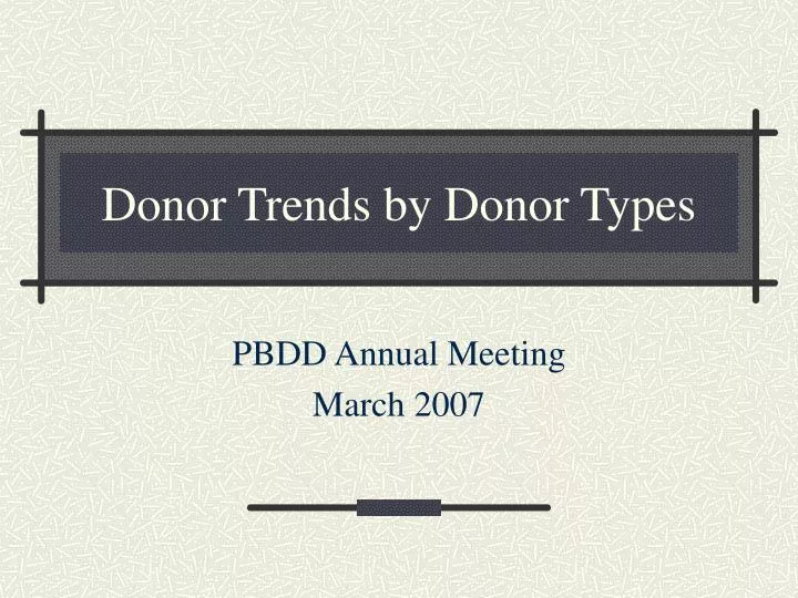donor trends by donor types