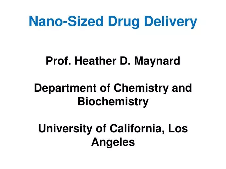 nano sized drug delivery