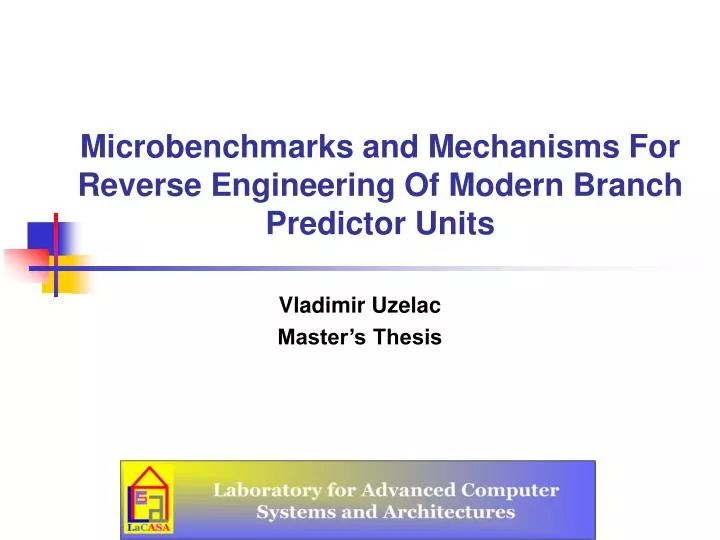 microbenchmarks and mechanisms for reverse engineering of modern branch predictor units