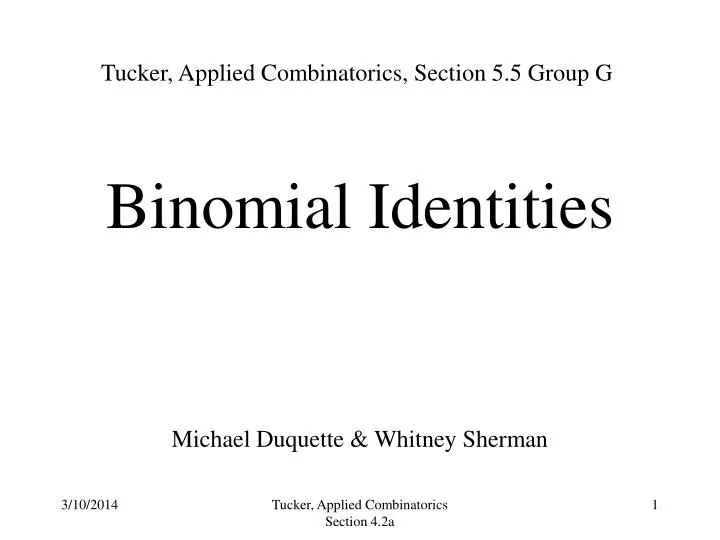 binomial identities