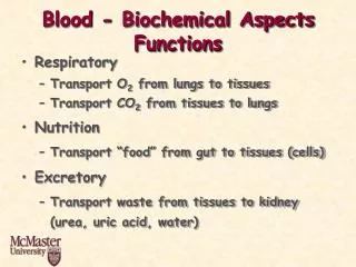 Blood - Biochemical Aspects Functions
