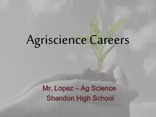Agriscience Careers