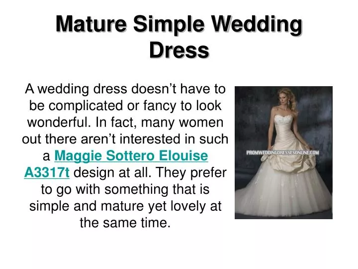 mature simple wedding dress