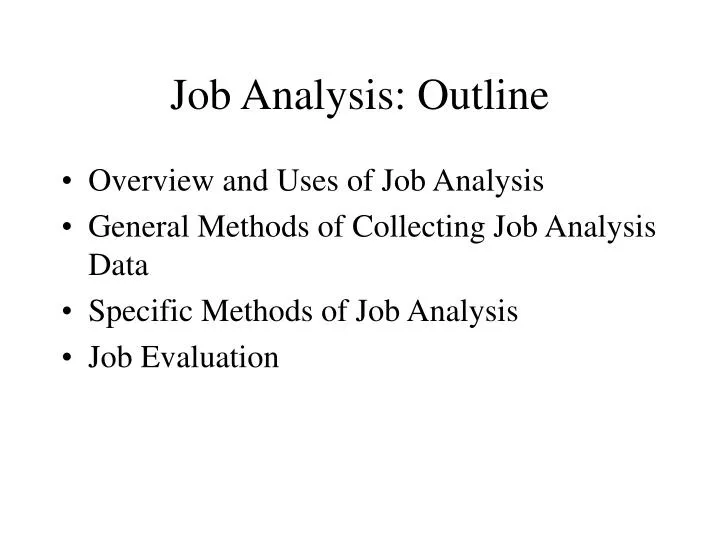 job analysis outline