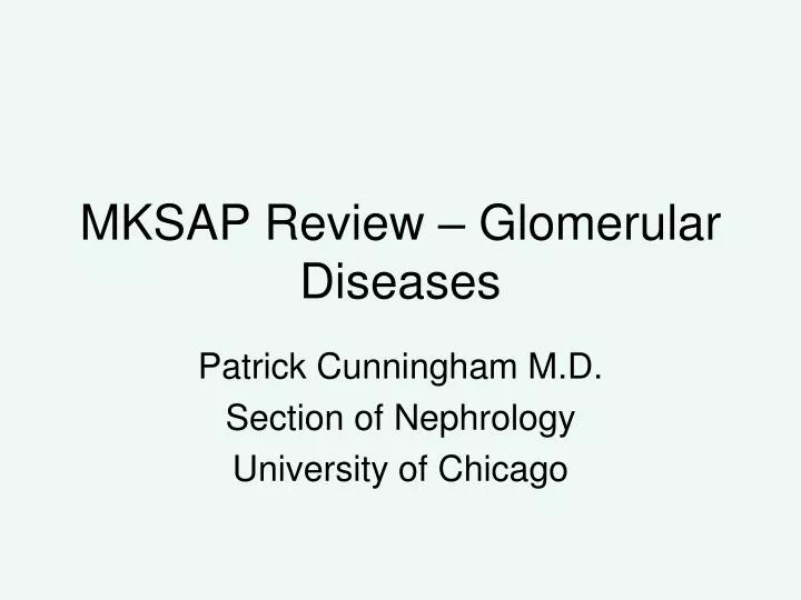 mksap review glomerular diseases