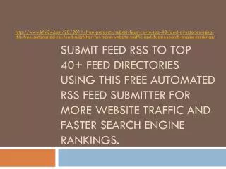 Submit Feed RSS to Top 40+ Feed Directories Using this Free