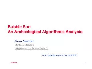 Bubble Sort An Archaelogical Algorithmic Analysis