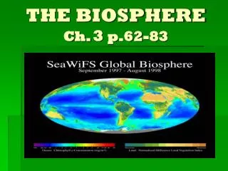 THE BIOSPHERE Ch. 3 p.62-83