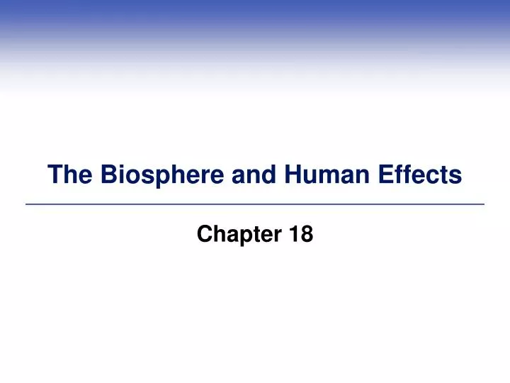 the biosphere and human effects