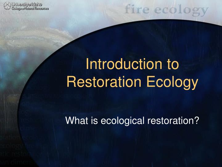 introduction to restoration ecology