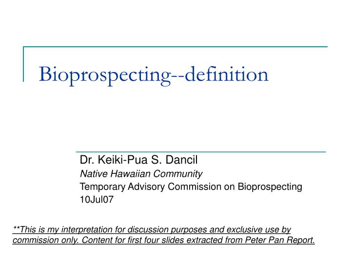 bioprospecting definition