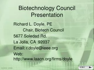 Biotechnology Council Presentation
