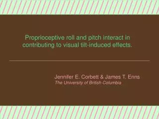 Proprioceptive roll and pitch interact in contributing to visual tilt-induced effects.