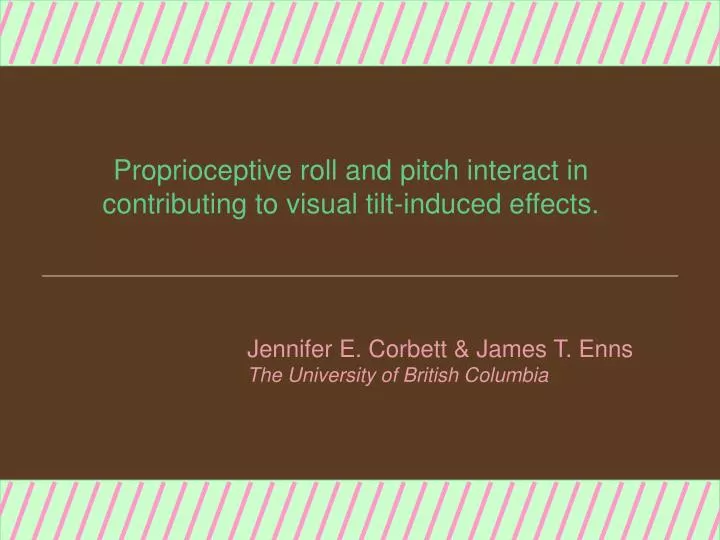 proprioceptive roll and pitch interact in contributing to visual tilt induced effects