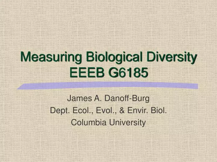 measuring biological diversity eeeb g6185