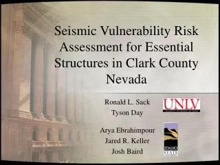 Seismic Vulnerability Risk Assessment for Essential Structures in Clark County Nevada