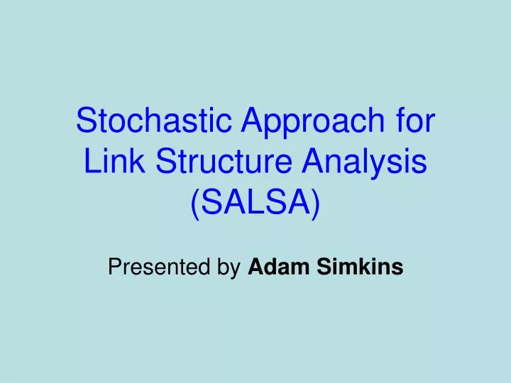 stochastic approach for link structure analysis salsa