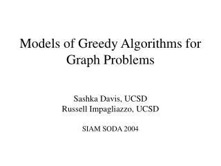 Models of Greedy Algorithms for Graph Problems