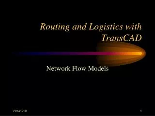 Routing and Logistics with TransCAD