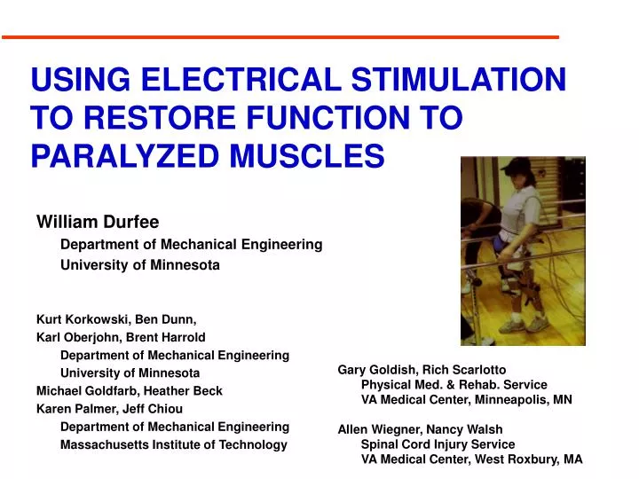 using electrical stimulation to restore function to paralyzed muscles