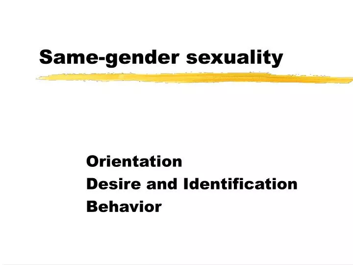 same gender sexuality