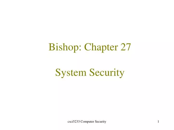 bishop chapter 27 system security