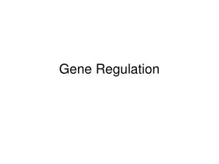 Gene Regulation