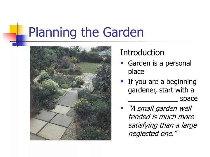 planning the garden