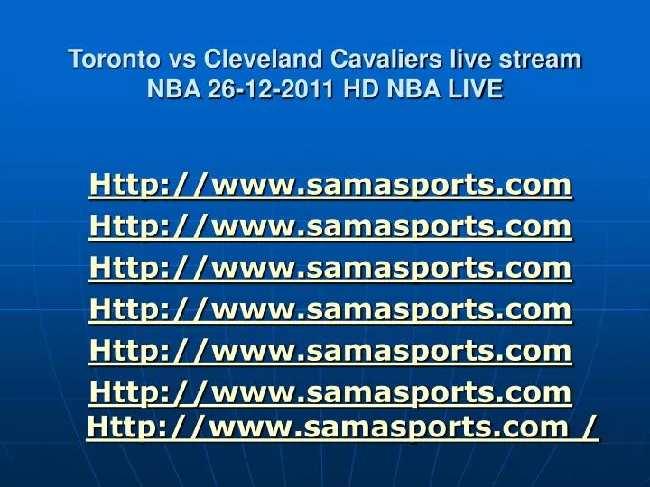 toronto vs cleveland cavaliers live stream nba 26 12 2011 hd nba live