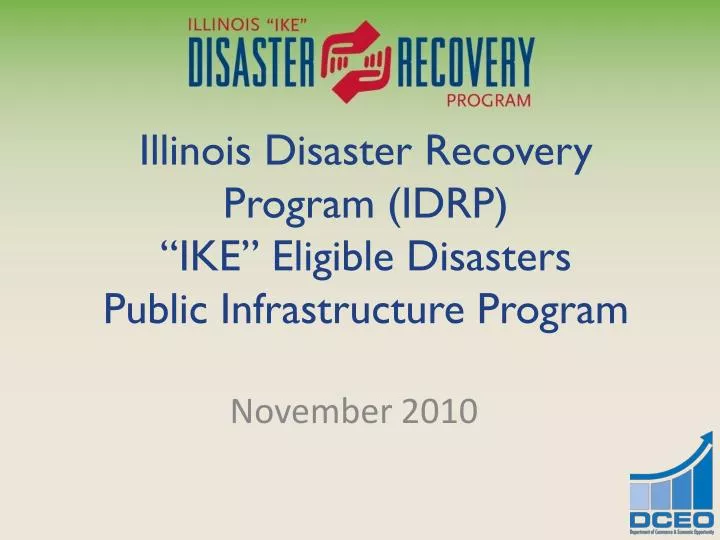 illinois disaster recovery program idrp ike eligible disasters public infrastructure program