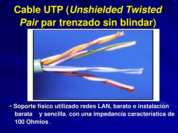 cable utp unshielded twisted pair par trenzado sin blindar