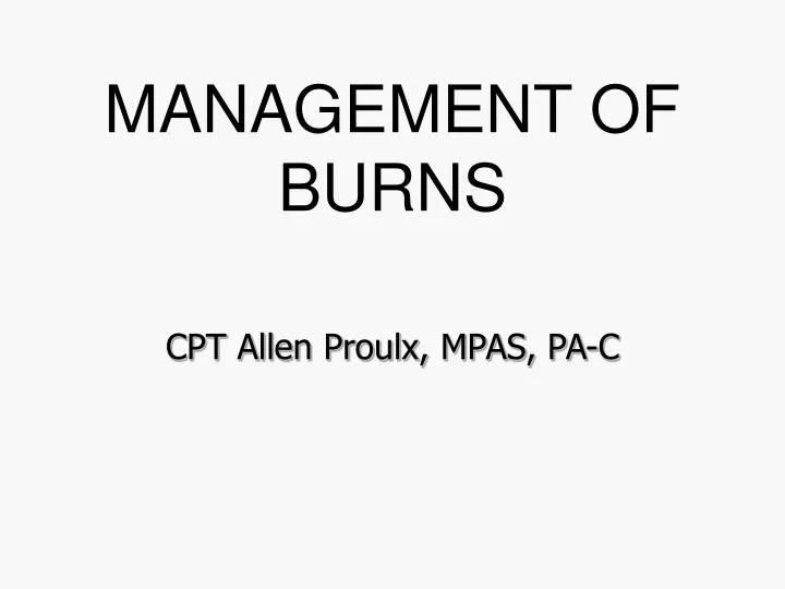 management of burns