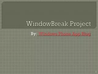 WindowBreak project to Jailbreak Windows Phone