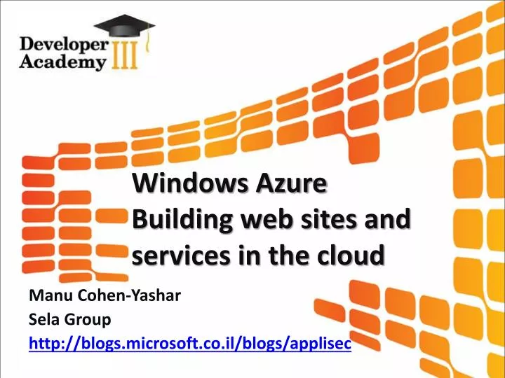 windows azure building web sites and services in the cloud