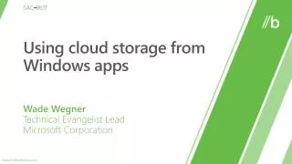 Using cloud storage from Windows apps